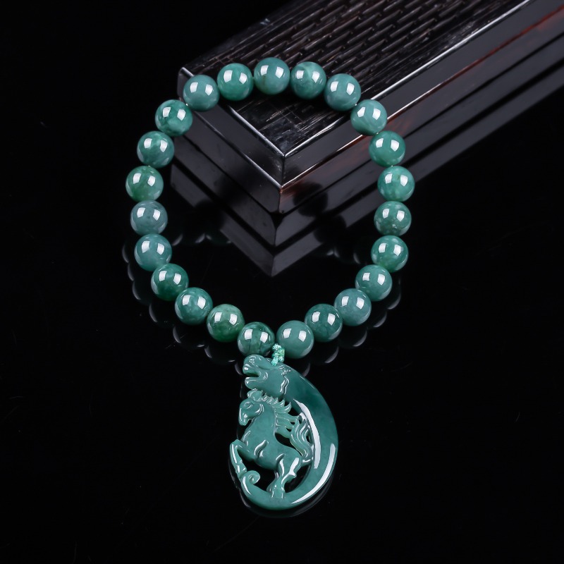 Bracelets - Pulsera de Jadeíta Natural Azul Agua