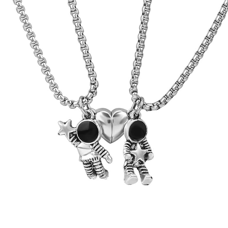 Magnetic Couple Matching Necklaces - 2 uds astronómica astronauta a juego