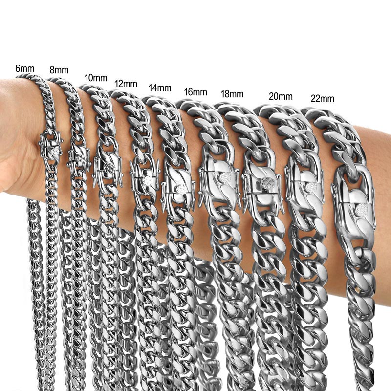 Cuban Link Chain 12Mm - Collares de eslabones cubanos de acero