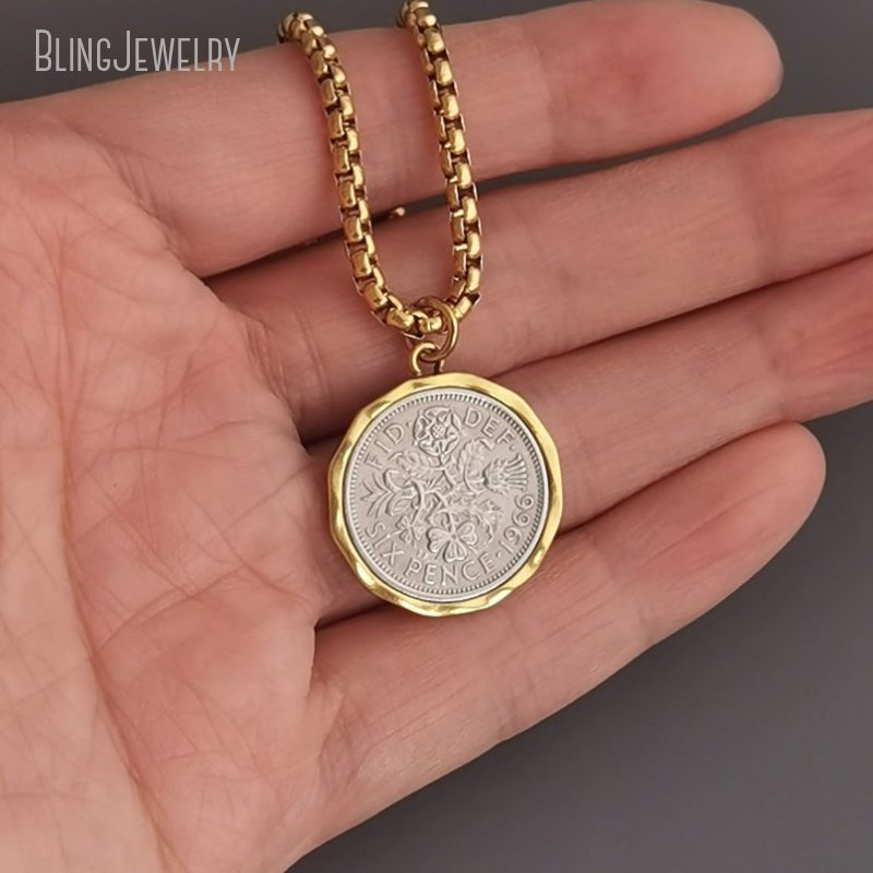 Cross Pendant Necklace Gold - 10 Uds. Caja de acero inoxidable