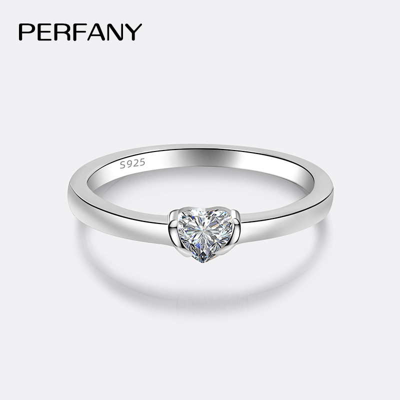 Moissanite Engagement Ring 1 Carat - PERFANY-Anillo de moissanita con corte de