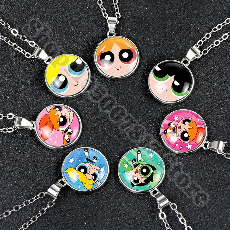 Anime Pendant Necklace - Collar Kawaii de las Chicas Superpoderosas,