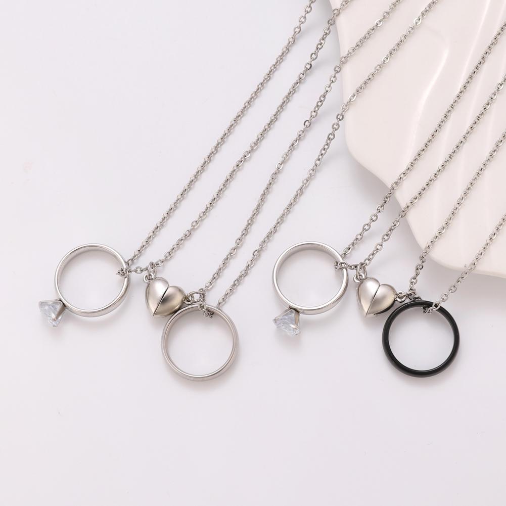 Magnetic Couple Matching Necklaces - Collar con Colgante de Anillo, Juego