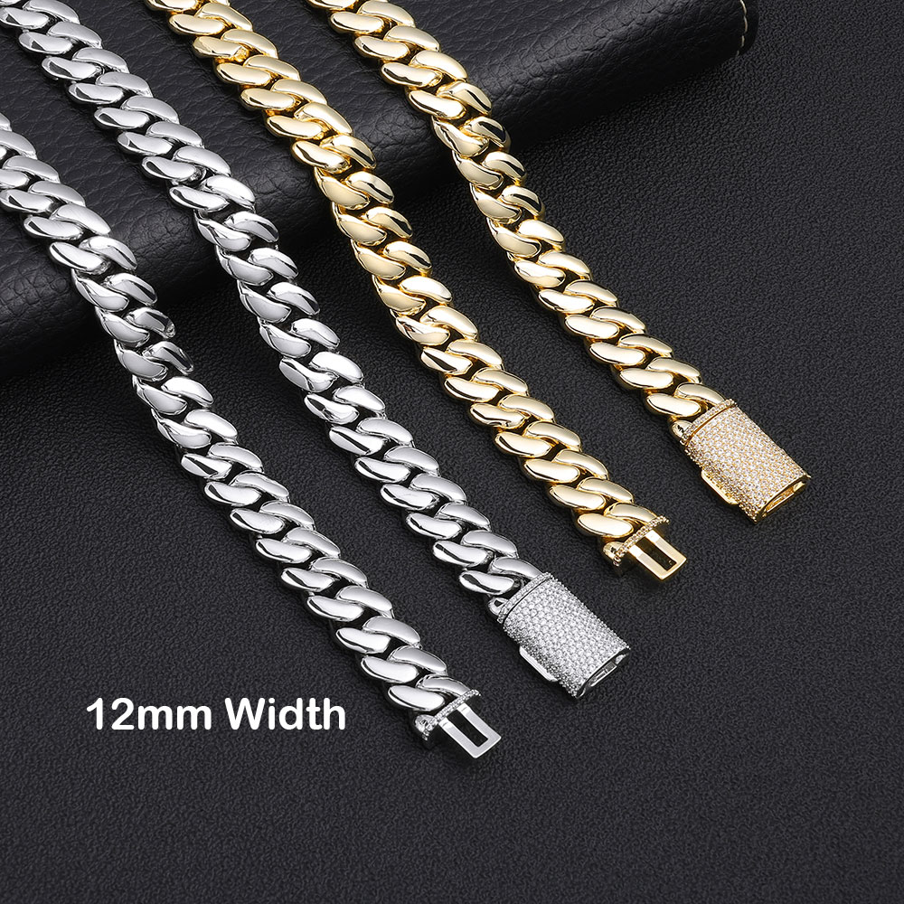 Cuban Link Chain 12Mm - ESKEEM Collar Cubano Chapado en Oro