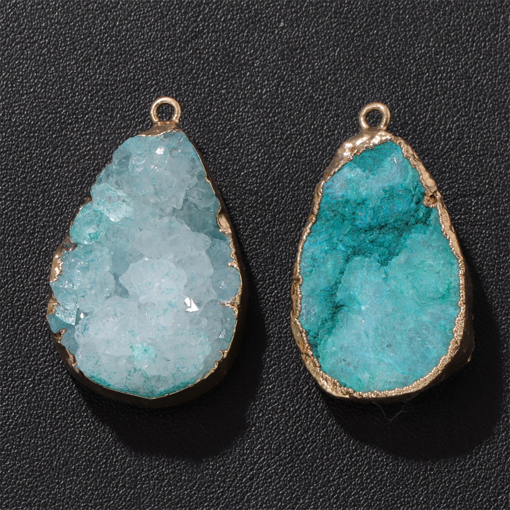 Crystal Pendant Necklace Natural Stone - 1 colgante de geoda de ágata