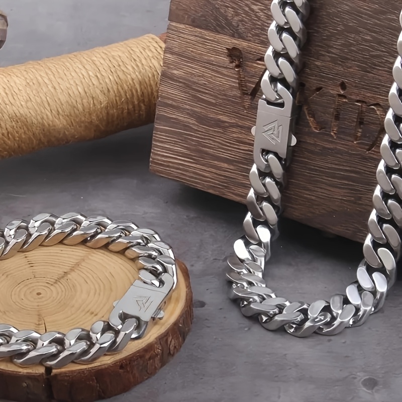 Cuban Link Chain 12Mm - 1 traje de cadena vikingo de