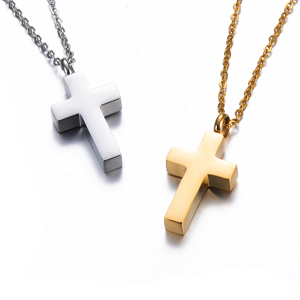 Cross Pendant Necklace Gold - Collar de recuerdo de Cruz de