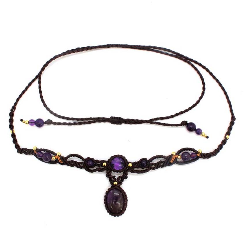 Crystal Pendant Necklace Natural Stone - Collar con colgante de piedra de