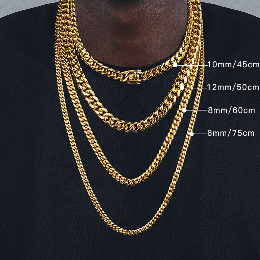 Cuban Link Chain 12Mm - Collar de cadena de eslabones cubanos
