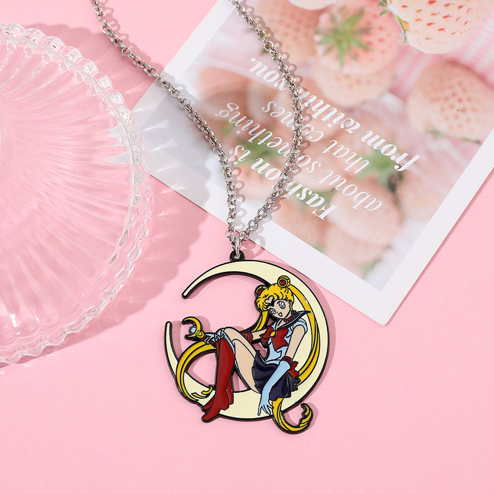 Anime Pendant Necklace - Collar de metal esmaltado con dije