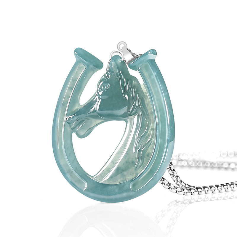 Necklaces - Collar con Colgante de Jade Azul