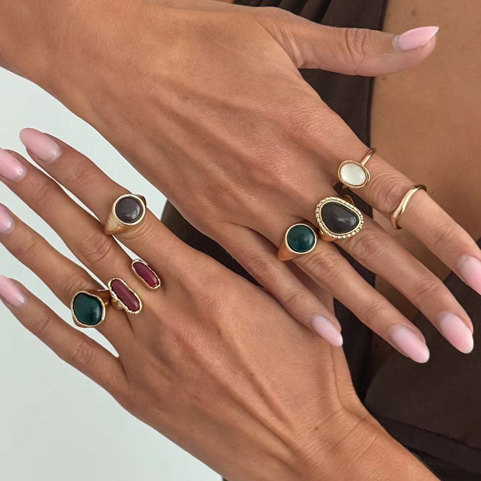 Vintage Punk Knuckle Rings Set - IngeSight.Z Juego de 7 Anillos de