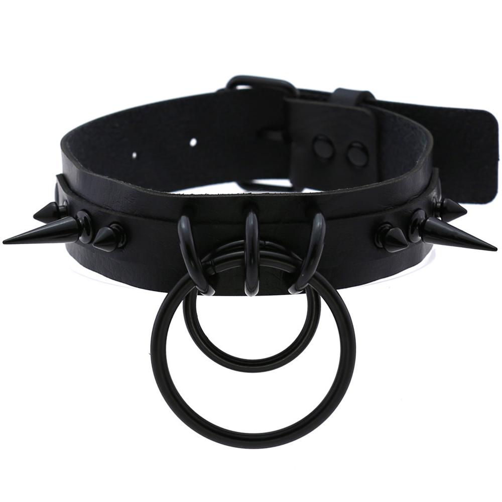 Goth Punk Spike Choker - Gargantilla con pinchos negros, Collar de