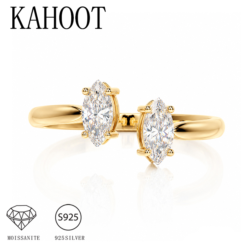 Moissanite Engagement Ring 1 Carat - Anillo de plata de ley 925