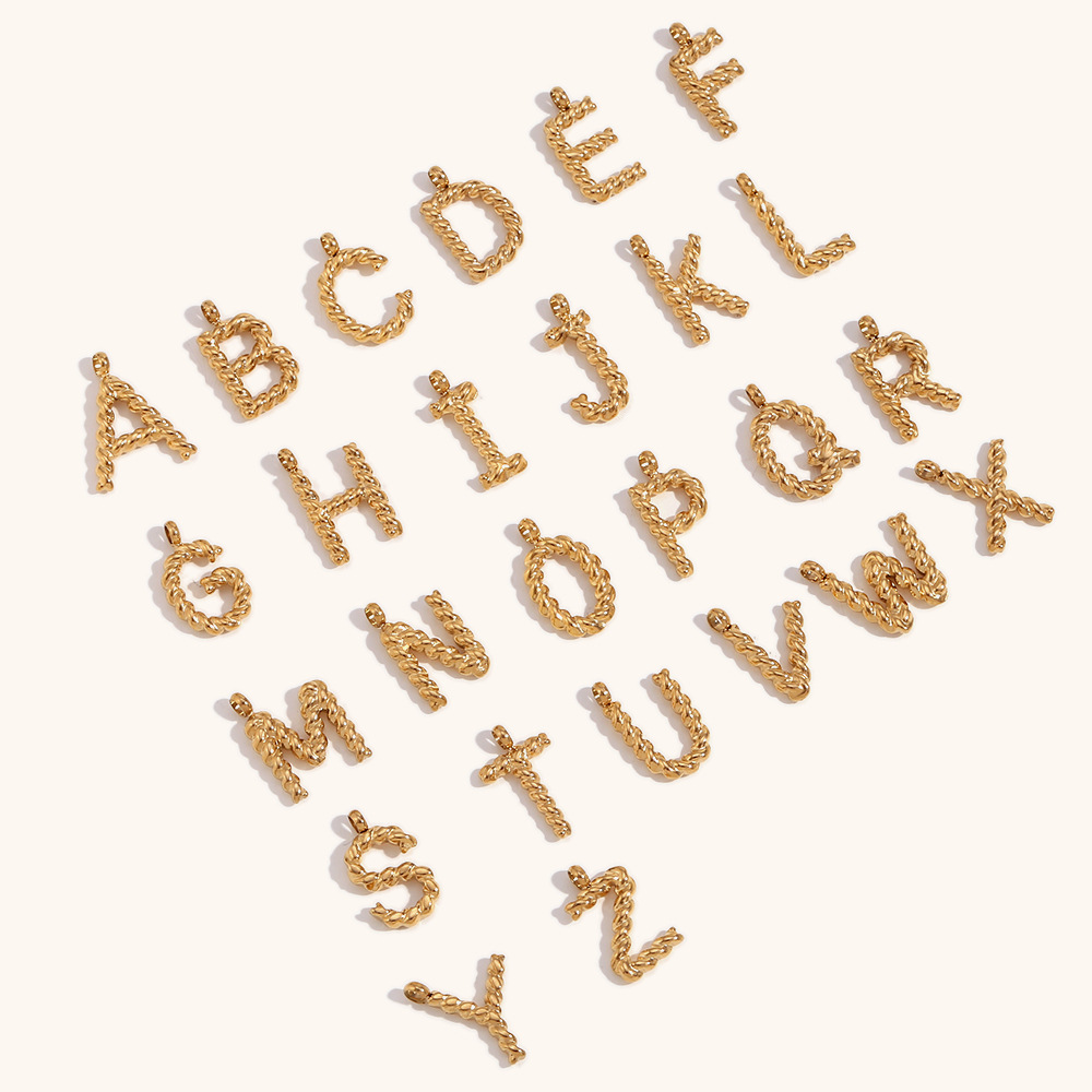 Initial Letter Necklace 18K Gold - Collar de letra 3d personalizado, letra