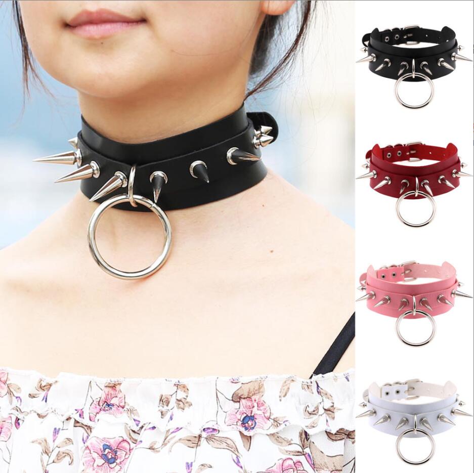 Goth Punk Spike Choker - Gargantilla larga con pinchos para hombres