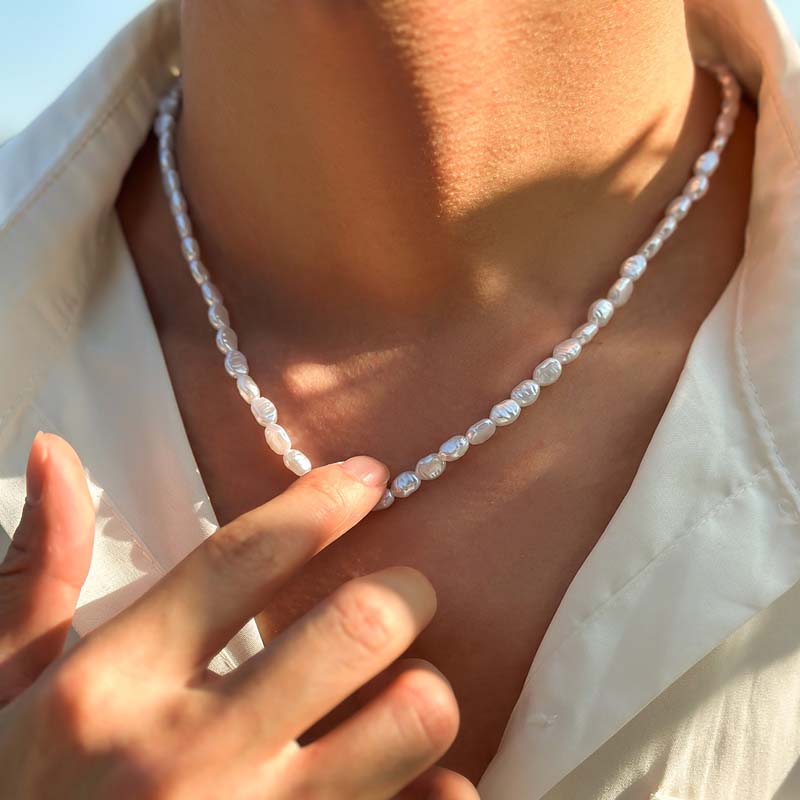 Pearl Choker Necklace Vintage - Gargantilla de perlas de imitación para