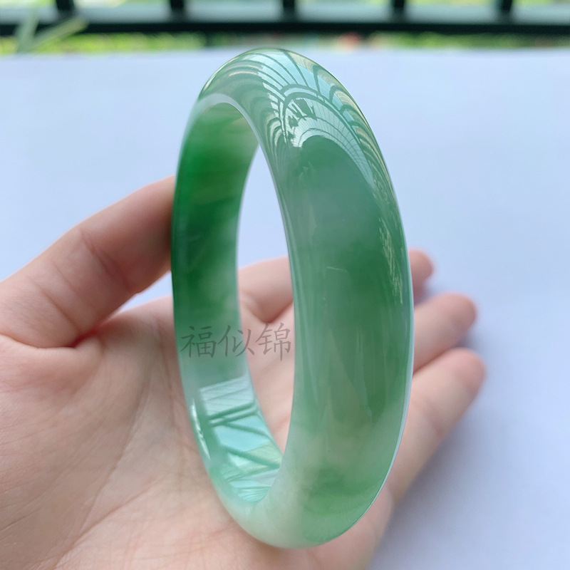 Bracelets - Pulsera de Jadeíta Hielo Antigua, Ligera