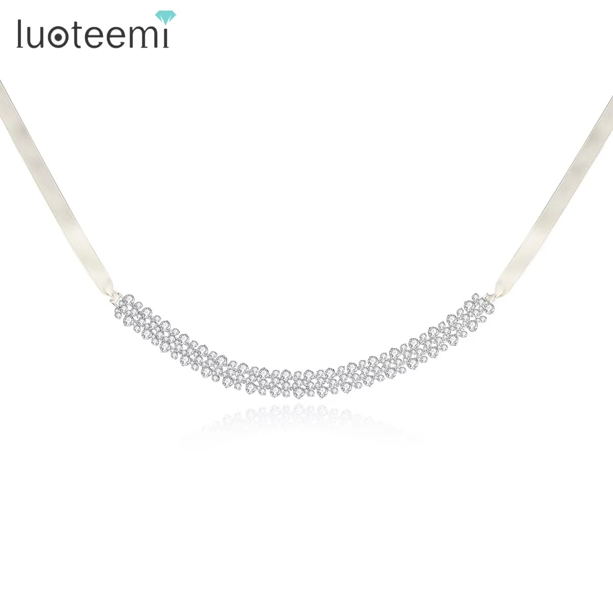 Layered Pendant Necklace Aesthetic - LUOTEEMI-gargantilla de circonia cúbica de tres