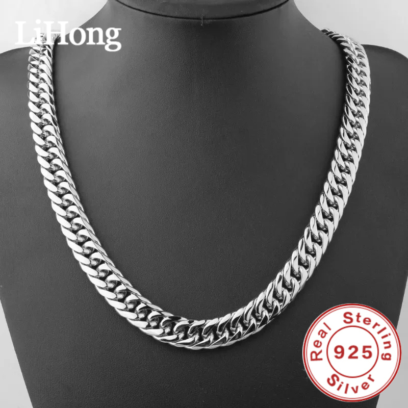 Cuban Link Chain 12Mm - Collar de cadena cubana de plata