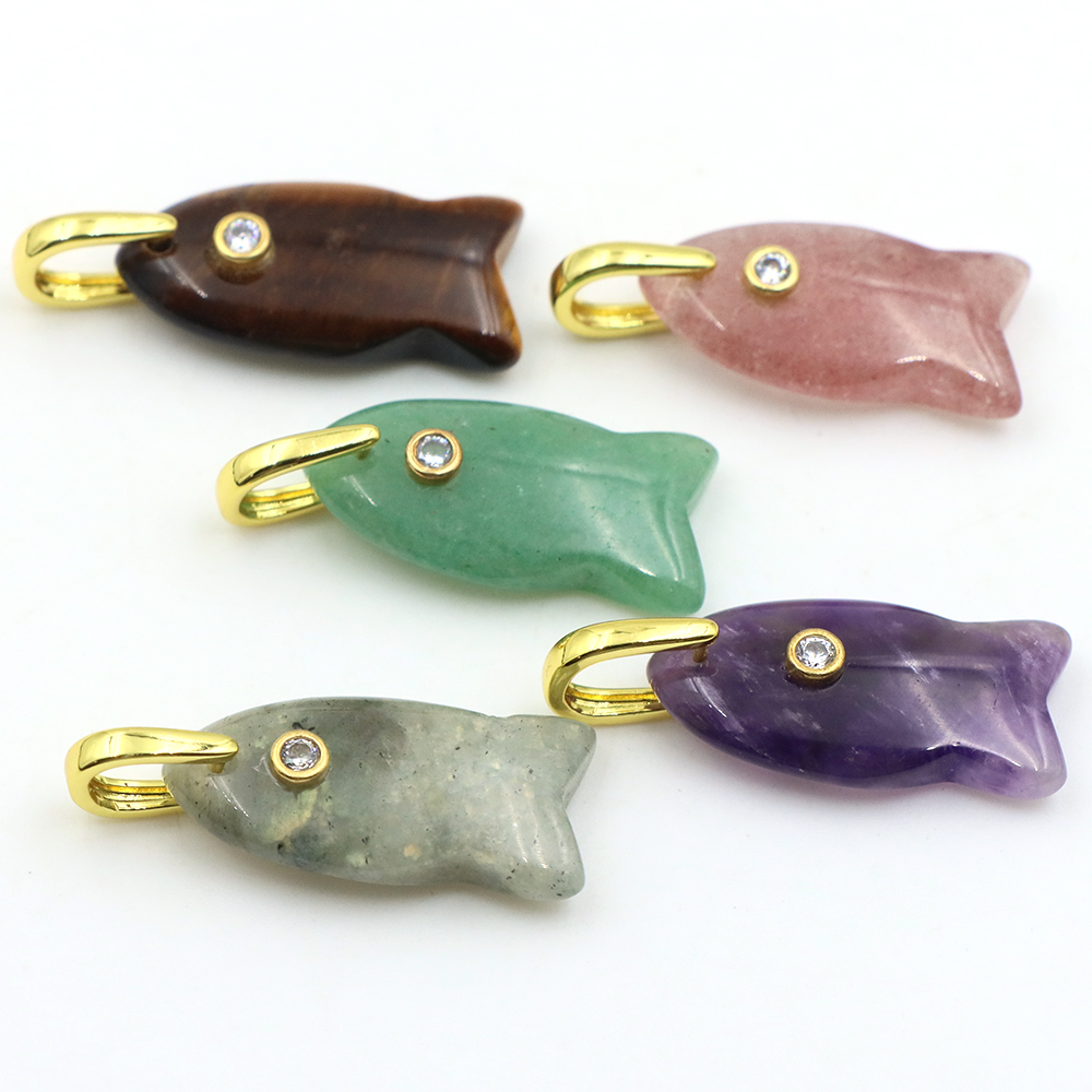 Crystal Pendant Necklace Natural Stone - Colgante de piedra natural con forma