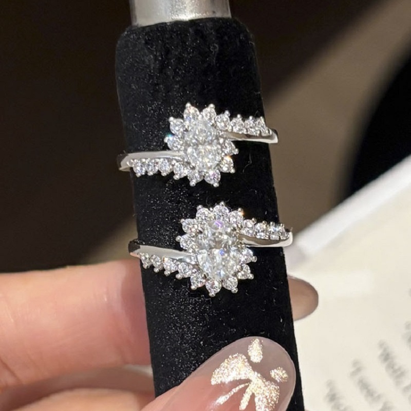 Moissanite Engagement Ring 1 Carat - Anillo de boda de lujo Apaison