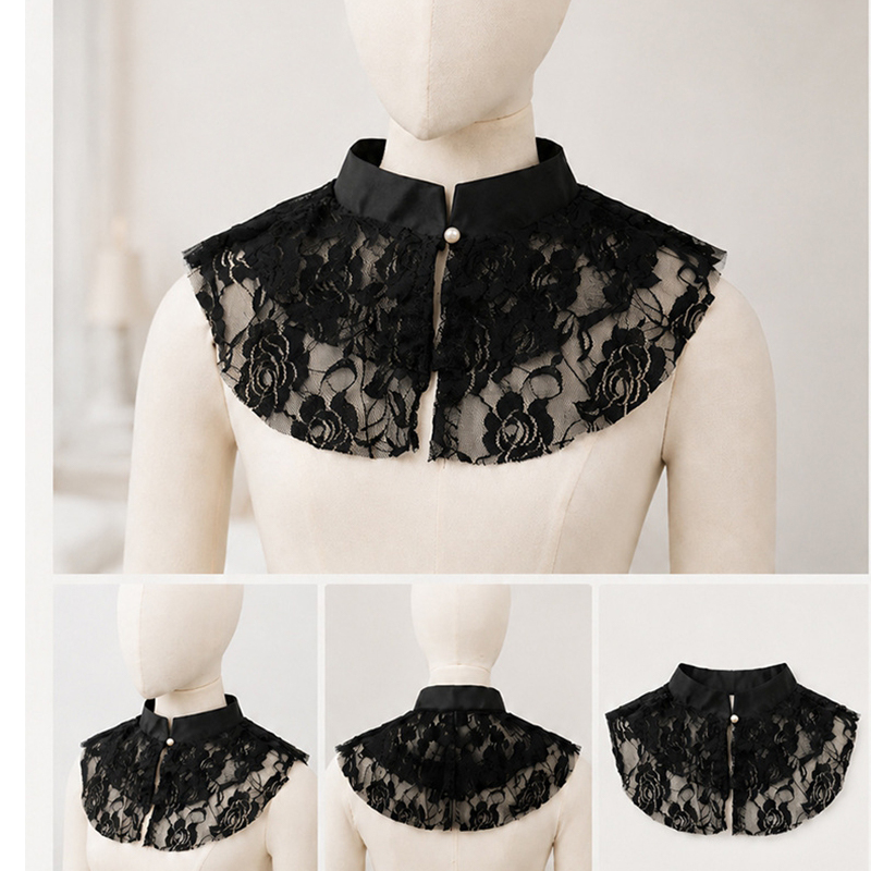 Necklaces - Elegante Cuello Falso de Encaje Floral