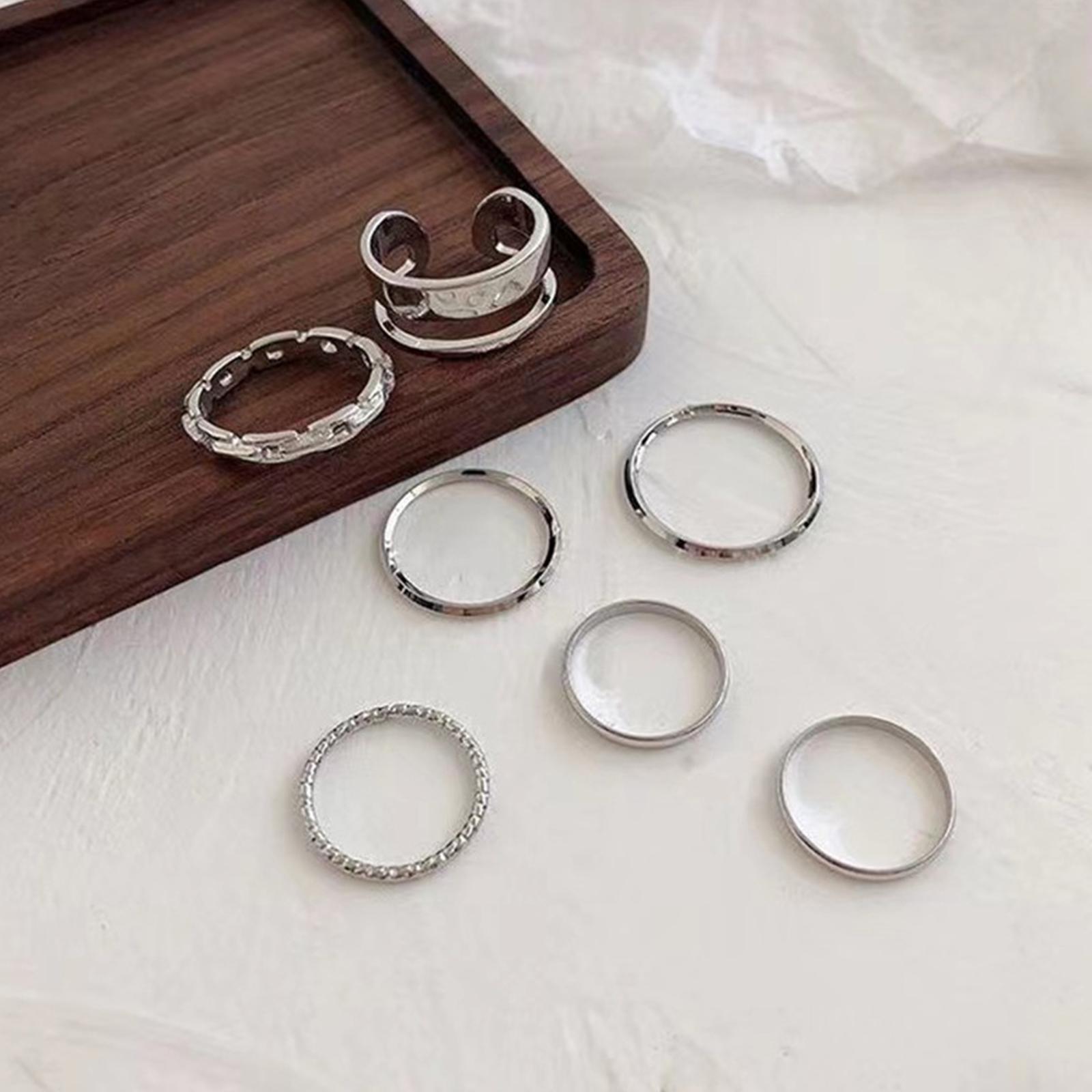Vintage Punk Knuckle Rings Set - Conjunto de anillos de hip hop