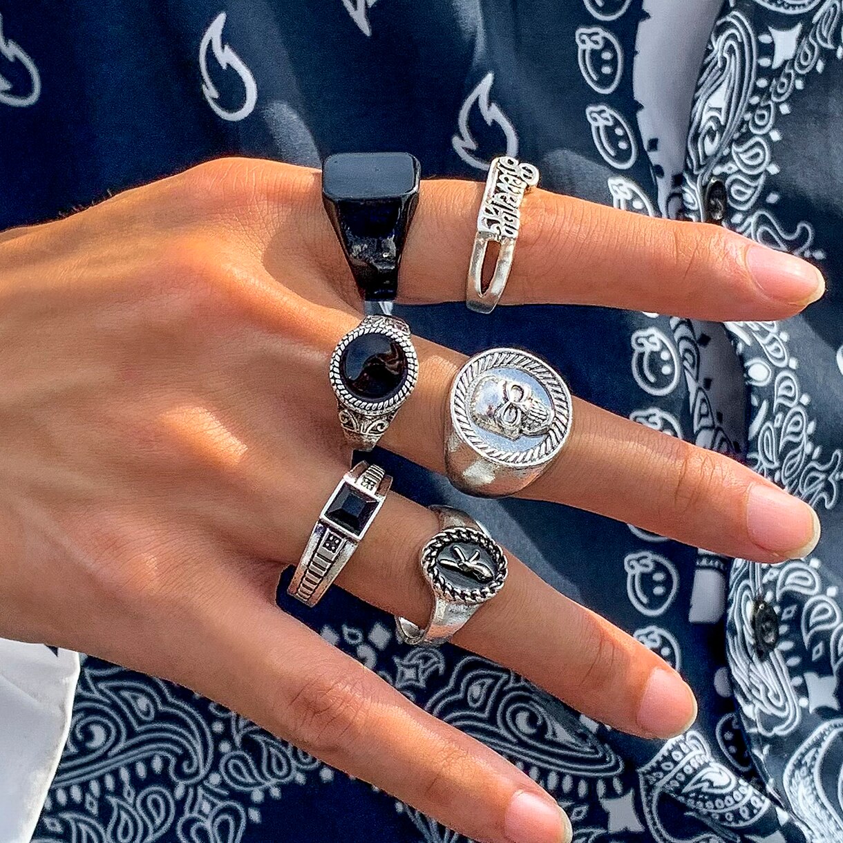 Juego de anillos de Color plat - Vintage Punk Knuckle Rings Set reseña y precio