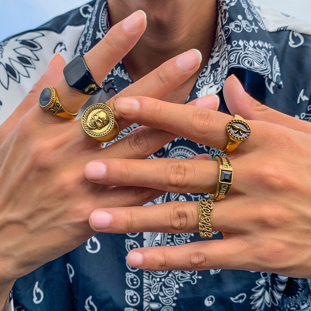 Juego de anillos de Color plat - Vintage Punk Knuckle Rings Set reseña y precio