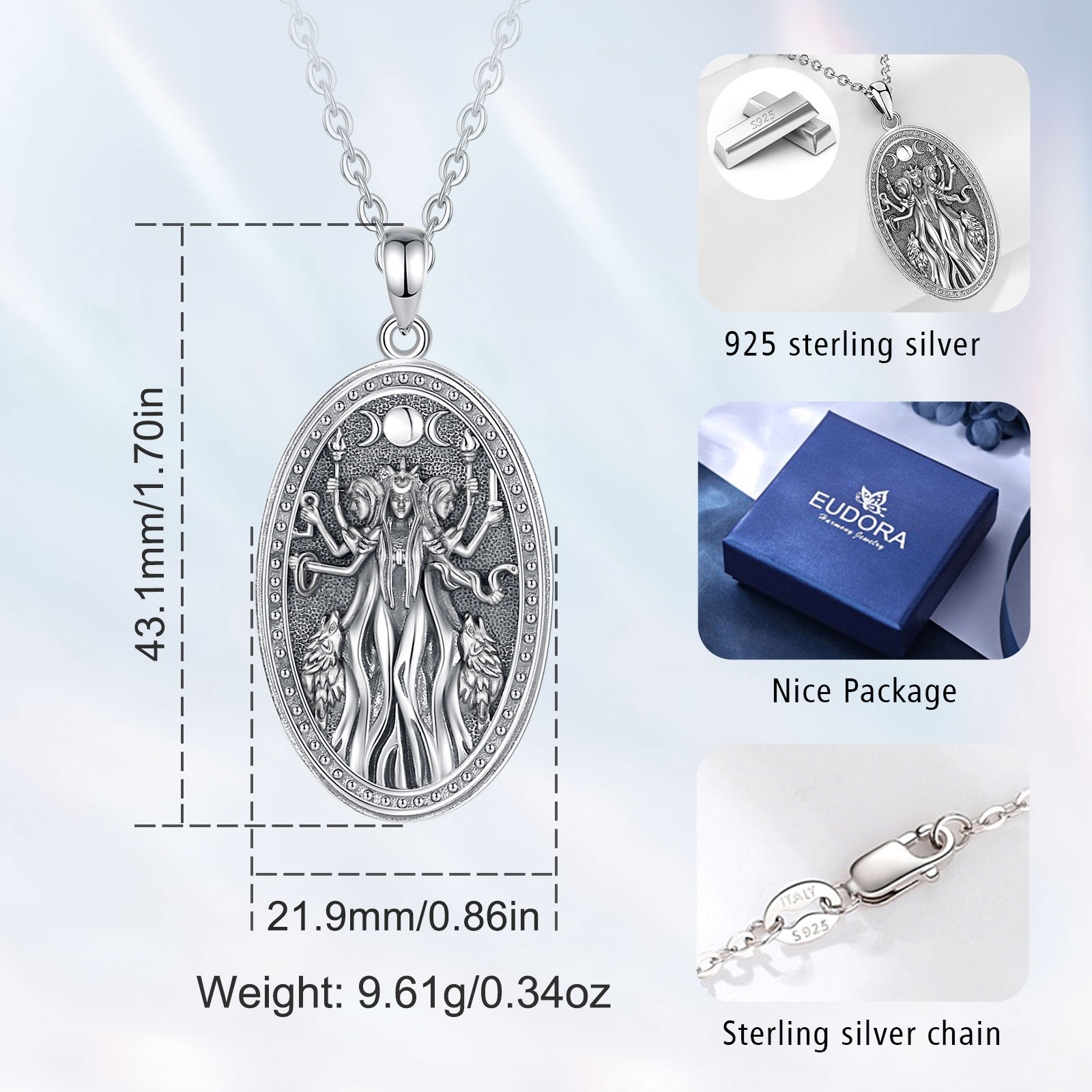 Eudora-collar de diosa de Trip - 925 Sterling Silver Chain Necklace Men reseña y precio