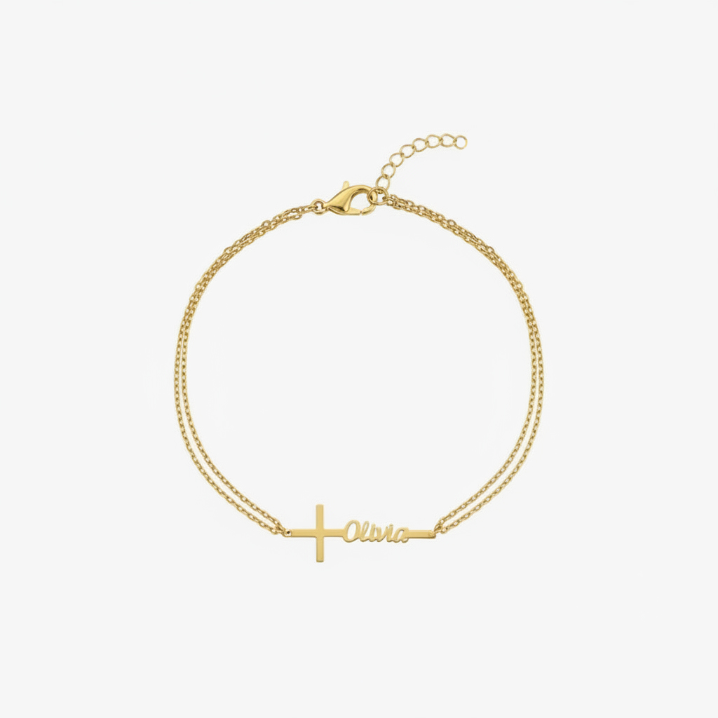 Pulsera de Bautismo Personaliz - Cross Pendant Necklace Gold reseña y precio