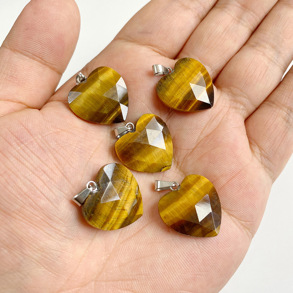 1 Pieza de Colgante de Corazón - Crystal Pendant Necklace Natural Stone reseña y precio