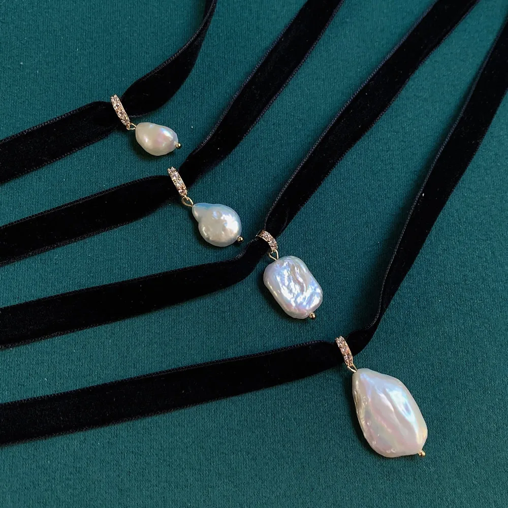 Gargantilla de cinta de tercio - Pearl Choker Necklace Vintage reseña y precio