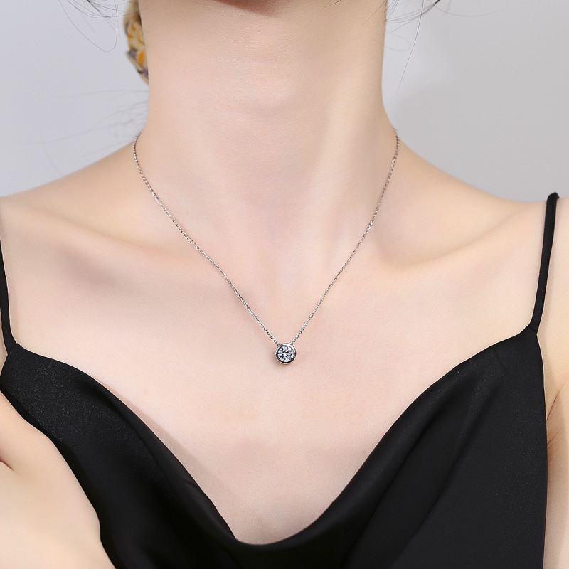 1ct 2ct 3ct D VVS1 bisel Moiss - 925 Sterling Silver Chain Necklace Men reseña y precio