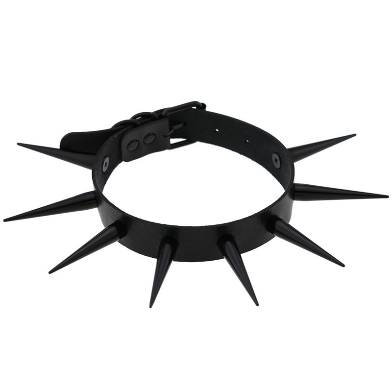 Gargantilla de Punta larga roj - Goth Punk Spike Choker reseña y precio
