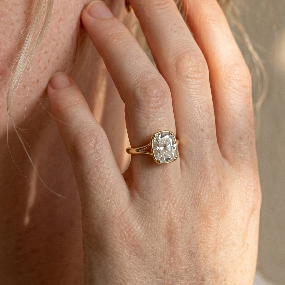 Anillo de Plata de Ley S925 co - Moissanite Engagement Ring 1 Carat reseña y precio