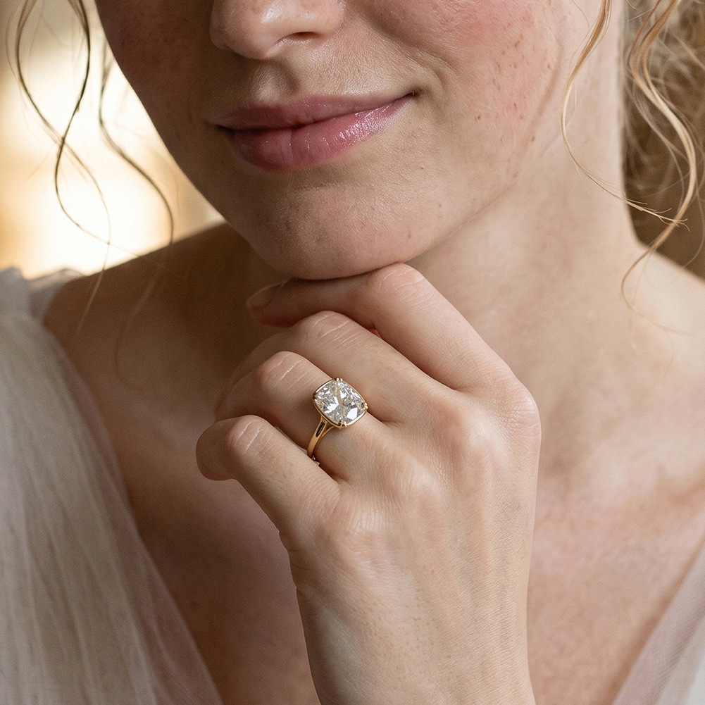 Anillo de Plata de Ley S925 co - Moissanite Engagement Ring 1 Carat reseña y precio