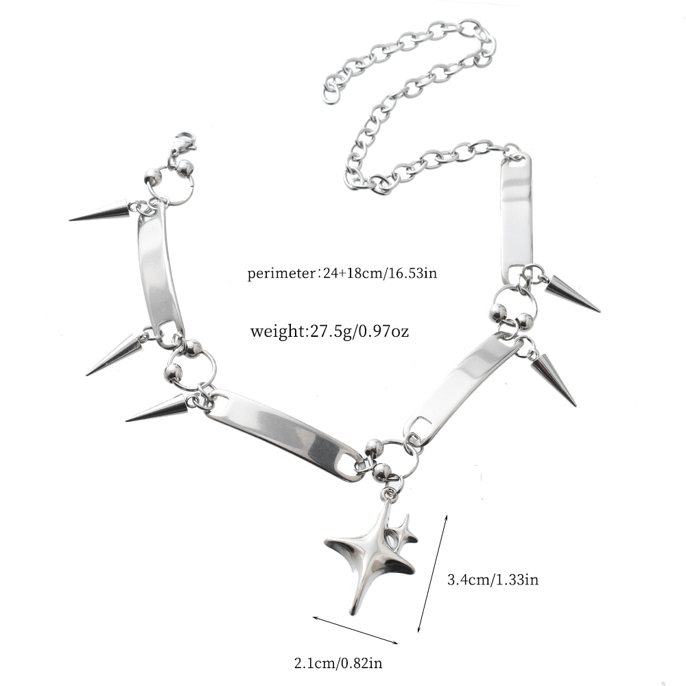 Collar Gargantilla Y2K con Est - Goth Punk Spike Choker reseña y precio