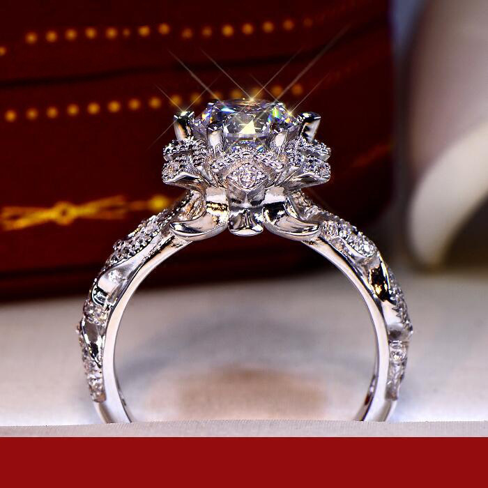 Anillo de plata de ley S925 co - Moissanite Engagement Ring 1 Carat reseña y precio