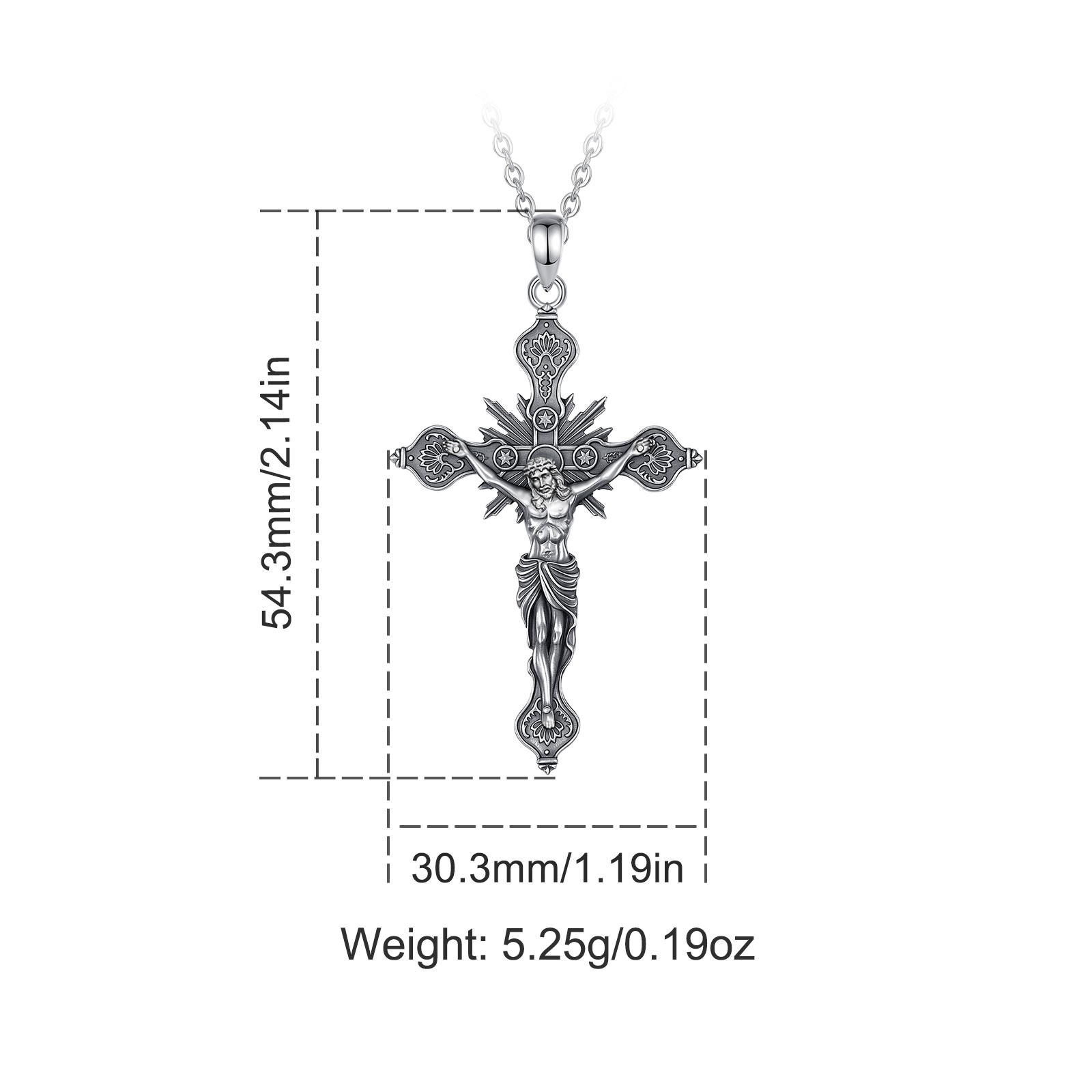 Eudora-collar con cruz de cruc - 925 Sterling Silver Chain Necklace Men reseña y precio