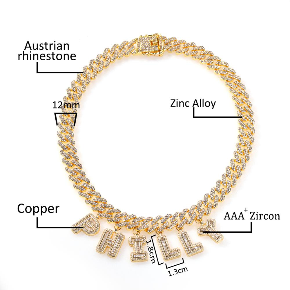 UWIN DIY Baguettecz Letter Nec - Cuban Link Chain 12Mm reseña y precio