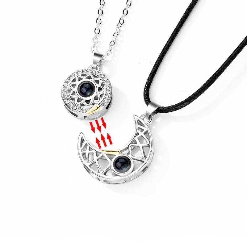 1 par de collares magnéticos a - Magnetic Couple Matching Necklaces reseña y precio