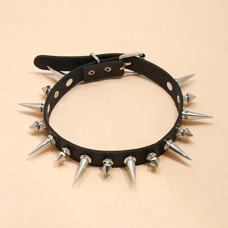 Collar de cuero sintético esti - Goth Punk Spike Choker reseña y precio