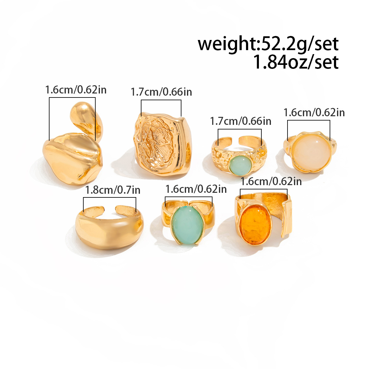 DIEZI 7 unids/set Vintage Mult - Vintage Punk Knuckle Rings Set reseña y precio