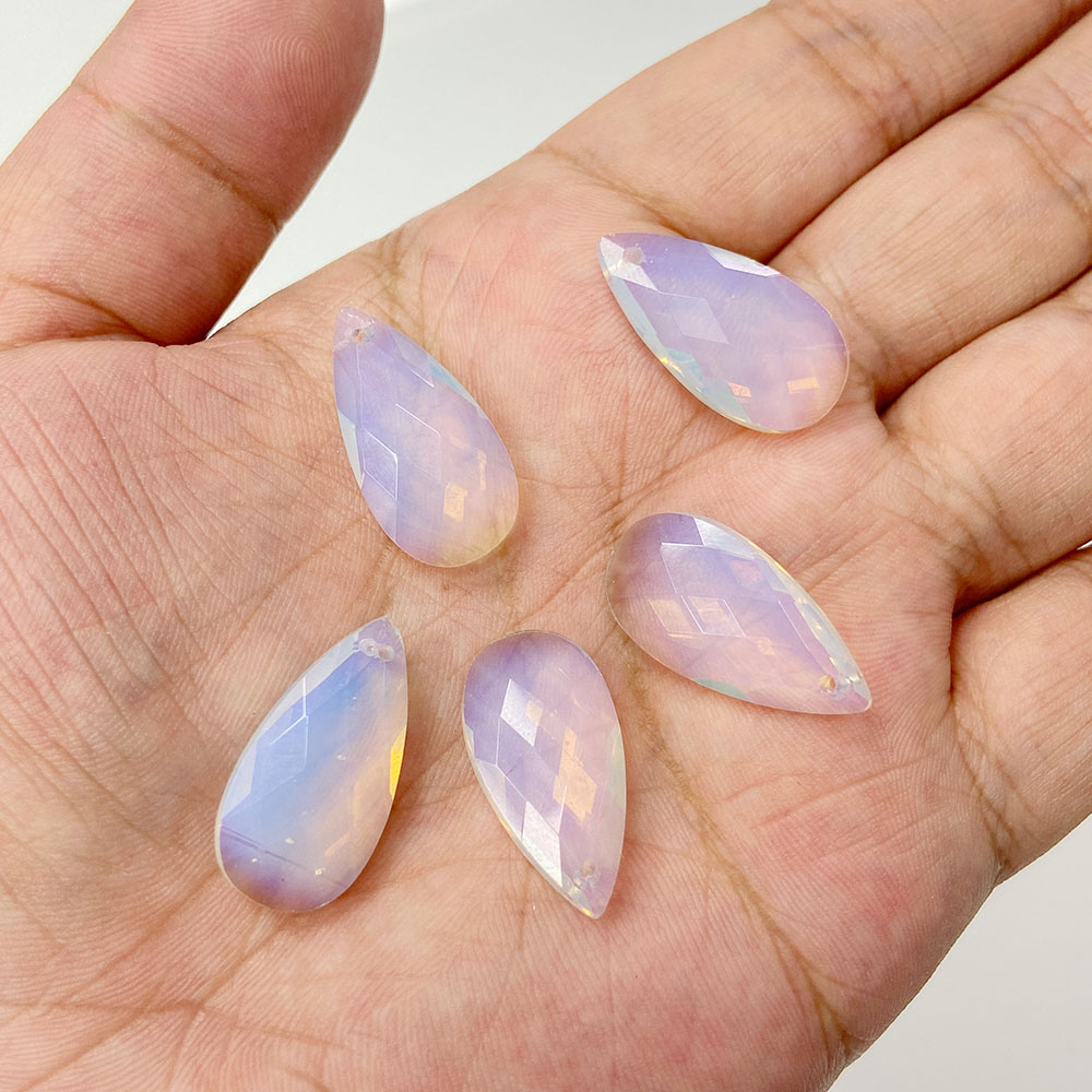 Colgante con forma de gota de  - Crystal Pendant Necklace Natural Stone reseña y precio