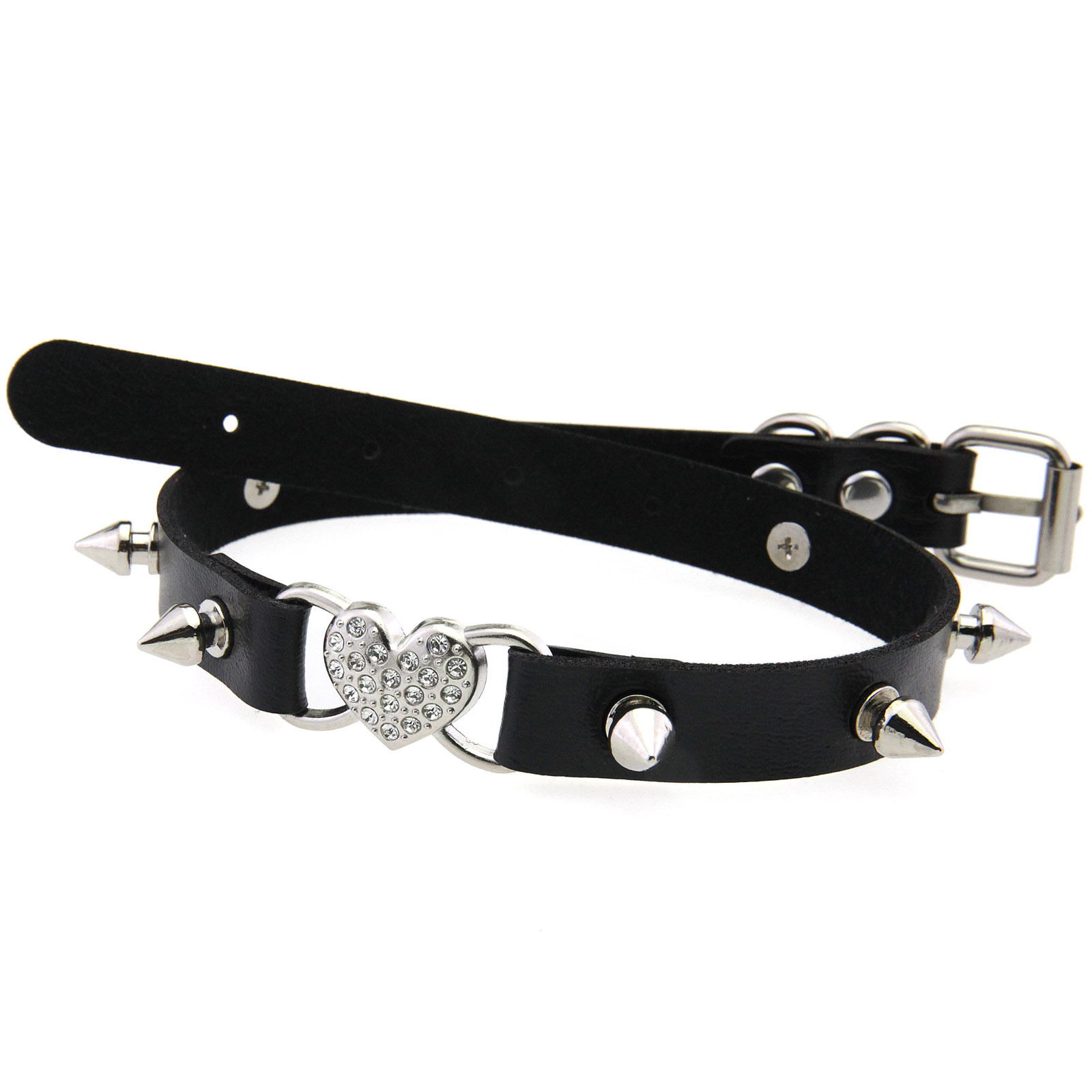 Collar de corazón gótico, Garg - Goth Punk Spike Choker reseña y precio