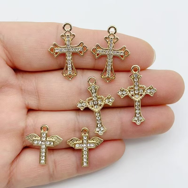 10 piezas Colgante de cruz de  - Cross Pendant Necklace Gold reseña y precio