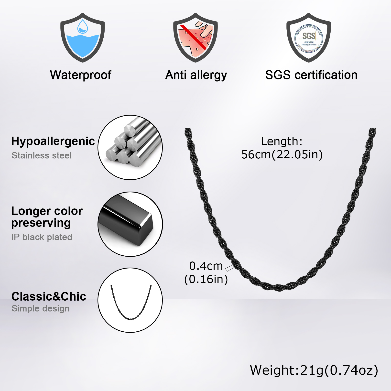 Collar de Cadena de Cuerda Est - Cuban Link Chain 12Mm reseña y precio