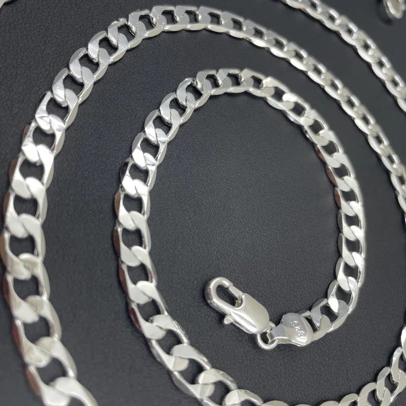 Collar de plata de ley 925 par - Cuban Link Chain 12Mm reseña y precio